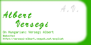 albert versegi business card